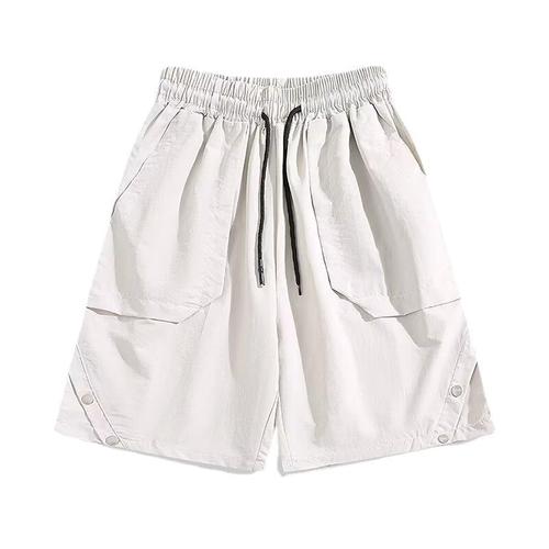Men's Summer Quick-Dry Ice Silk Shorts, Trendy Brand, Retro Japanese Americana Workwear Casual Sports Beach 5-Cent Trousers