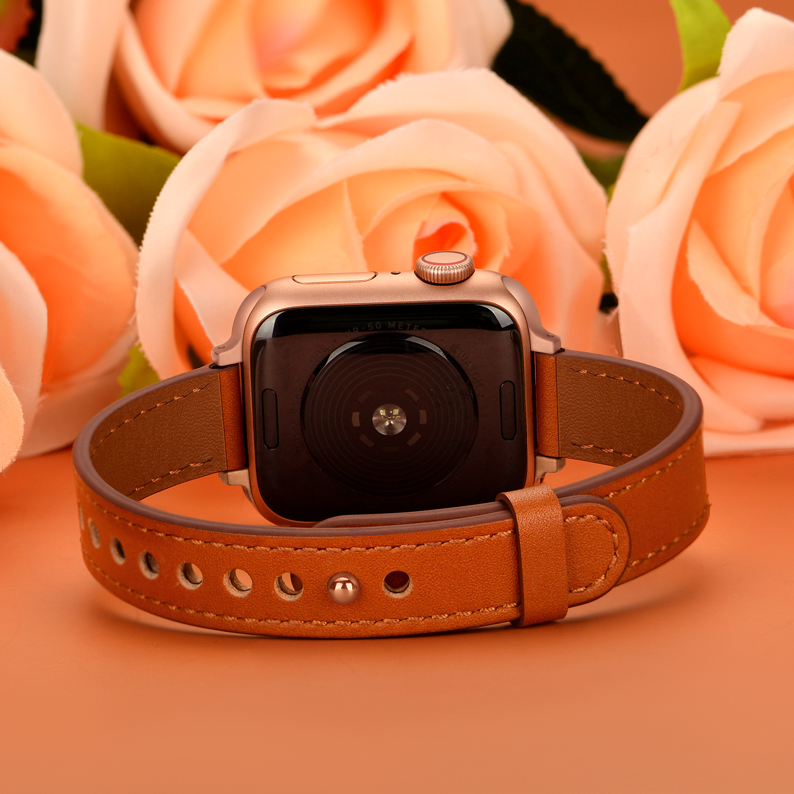 18g Weight Apple watch watchband Classification Genuine leather Material Solid Color Pattern Retro Style Retro Solid Color Apple Watch Watchband 16