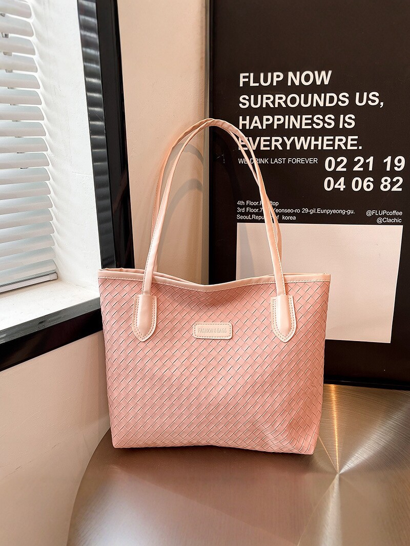 Bolsa de gran capacidad para mujeres 2026 nuevo estilo coreano de moda de viaje bolso de hombro universal de moda tejido bolso de mano