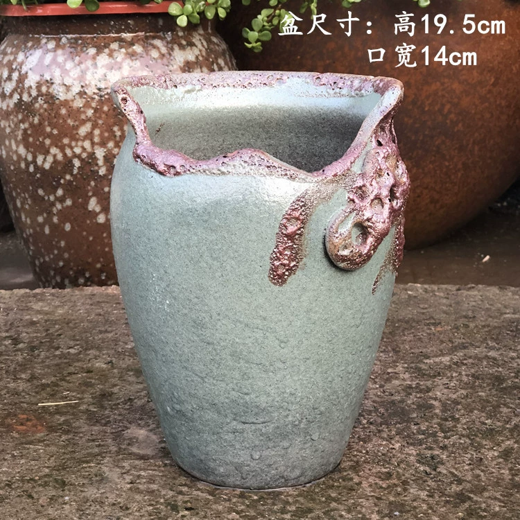  Handmade Cotton High Class, succulent old pile Flower Pot Purple Purple Purple Purgone Pot Purple Sand Pottery Tank Gap Ceramics Jade Pendant