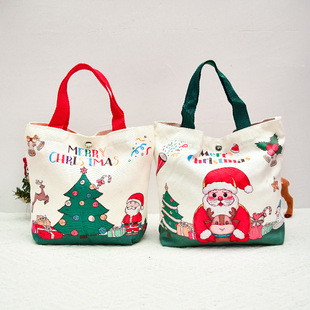 Christmas Gift Bag Christmas Eve Apple Box Packaging Gift Box Children's Small Gift Portable Candy Canvas Apple Bag