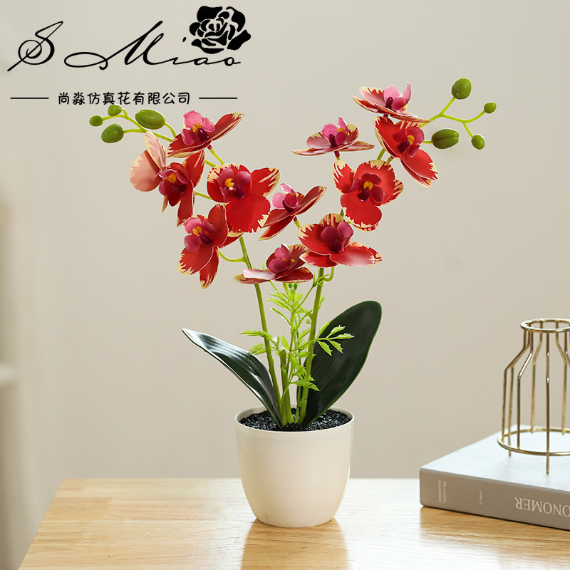 Flor falsa impresa en 3D orquídea mariposa pequeña flor de simulación bonsai creativa decoración interior fábrica directa