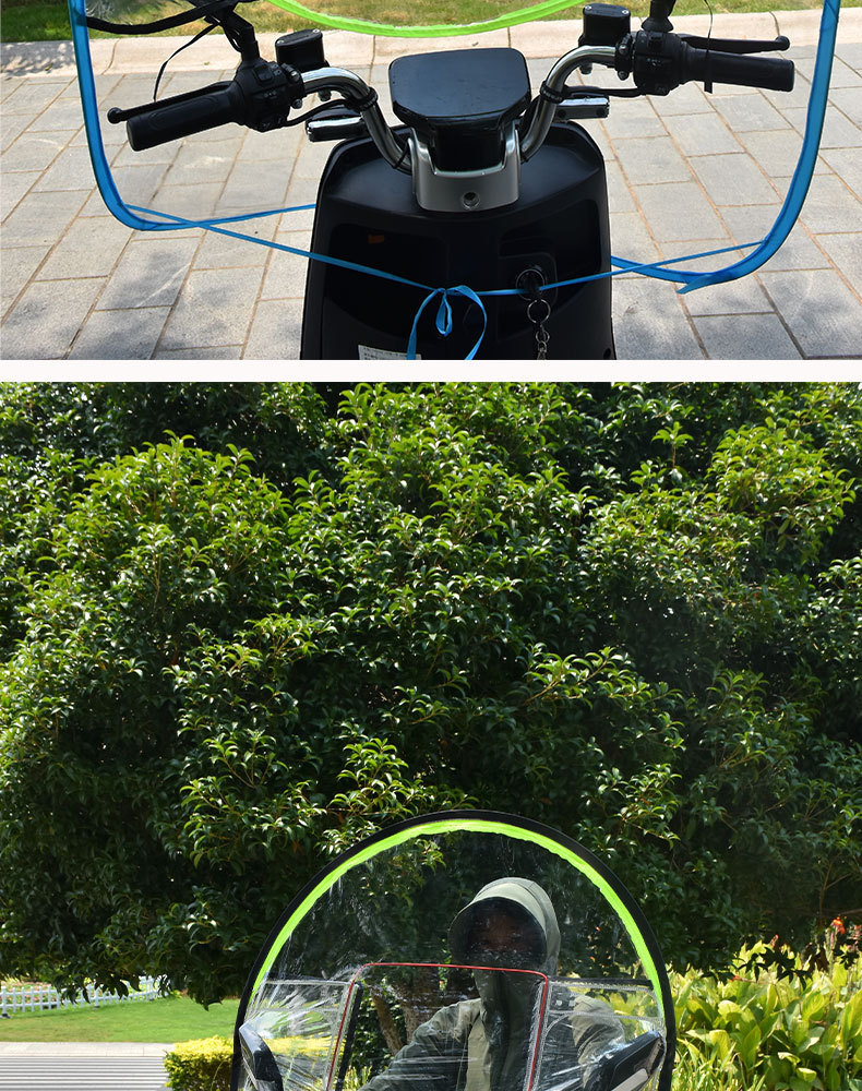 Zippered Electric Motorcycle Windscreen, Transparent Cold-Proof, Rain-Proof, Windproof Cover, Widened and Thickened Rain Shield for Electric Scooters