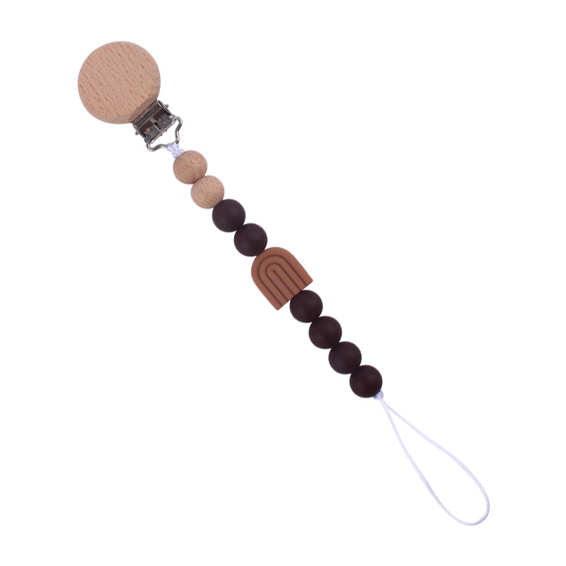 Nuevo bebé haya plana chupete clip calmante bebé dibujos animados arco iris de silicona mordedura molar chupete cadena