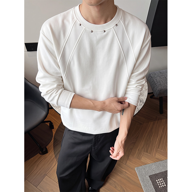 In stock: 2026 Autumn New Arrival, 270g Cotton Patchwork Rivet Large Size Round Neck T-shirt T50988 - Special P22, Size 48 In stock: 2026 Autumn New Arrival, 270g Cotton Patchwork Rivet Large Size Round Neck T-shirt T50988 - Special P22, Size 48