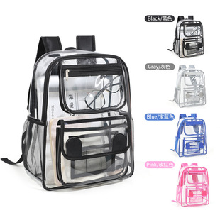 Cross-border Amazon Backpack PVC Schoolbag Large Capacity Travel Computer Cosmetic Storage Bag Transparent Backpack