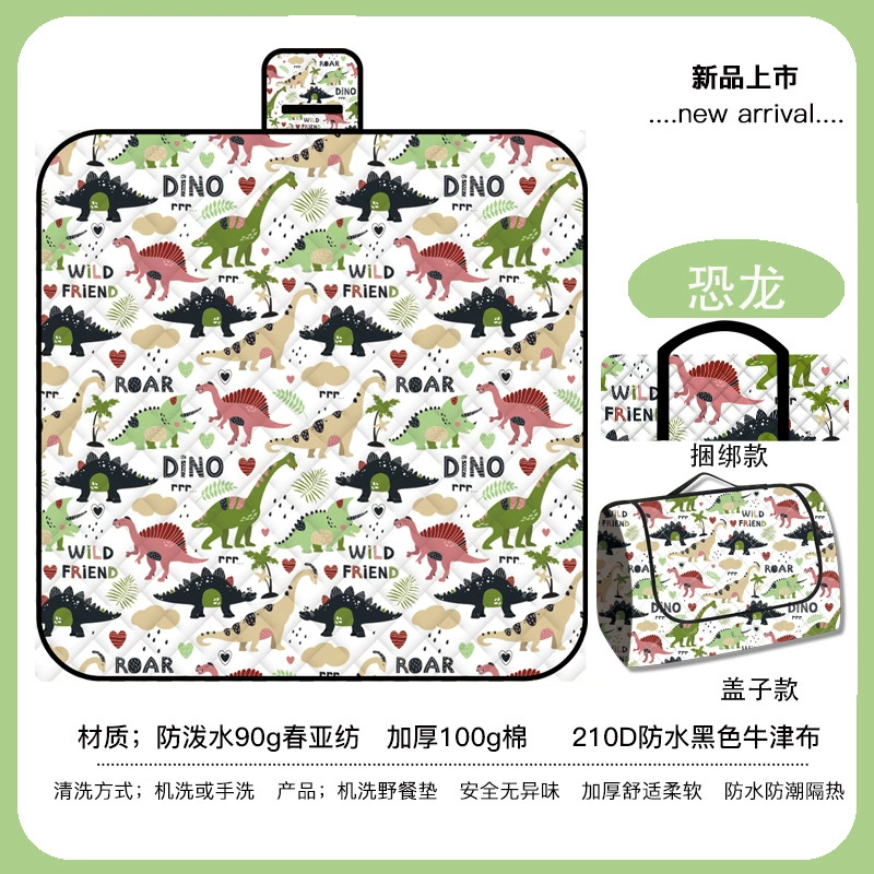Picnic mat with pictures and samples, customized spring outing moisture-proof mat, thickened waterproof lawn mat, portable beach mat for foreign trade