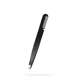 Straight Handle Stainless Steel Eyebrow Clip Black with Comb Eyebrow Pliers Two-In-One Multi-Purpose Comb Eyebrow Pliers Multi-Function