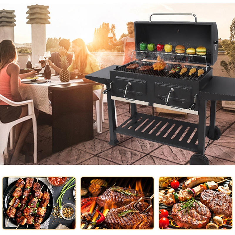 Gran parrilla de parrilla de calidad europea y americana con estantes gruesos parrilla de parrilla comercial parrilla de patio exterior