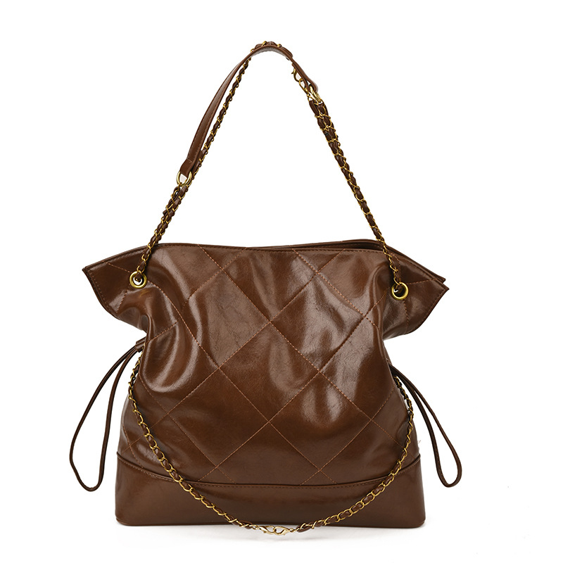 Bolsa de hombro de viaje coreano, cadena de cuadrícula, bolsa de tote universal para mujeres 2025, nueva mochila casual de tres usos