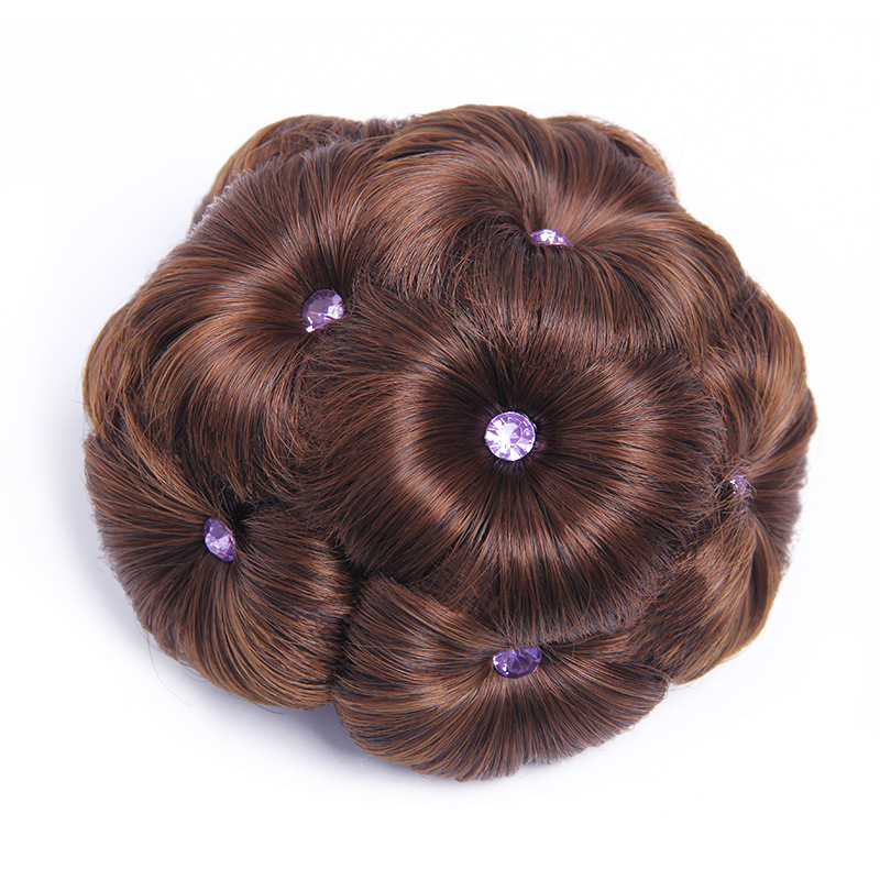 Fábrica al por mayor diamante nueve flor moño pelo clip peluca flor brote nupcial accesorios para el cabello updo pelo moño pelo bolsa en stock