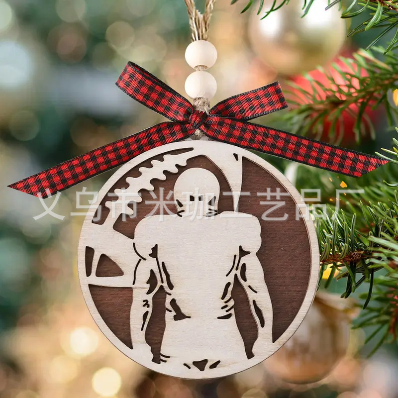 2025年越境新築祝いギフト クリスマス 母の日 バレンタインデー 装飾品 玄関用丸型木製吊り飾り|undefined