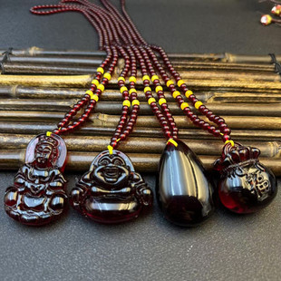Pomegranate red imitation amber blood pearl sweater chain long Joker atmosphere pendant accessories decorative men's and women's pendant wholesale