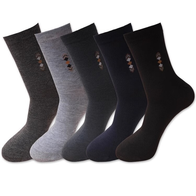 Men's labor protection socks 5-10 pairs wear-resistant men's construction site work socks strong wear-resistant deodorant mid-calf length socks Black