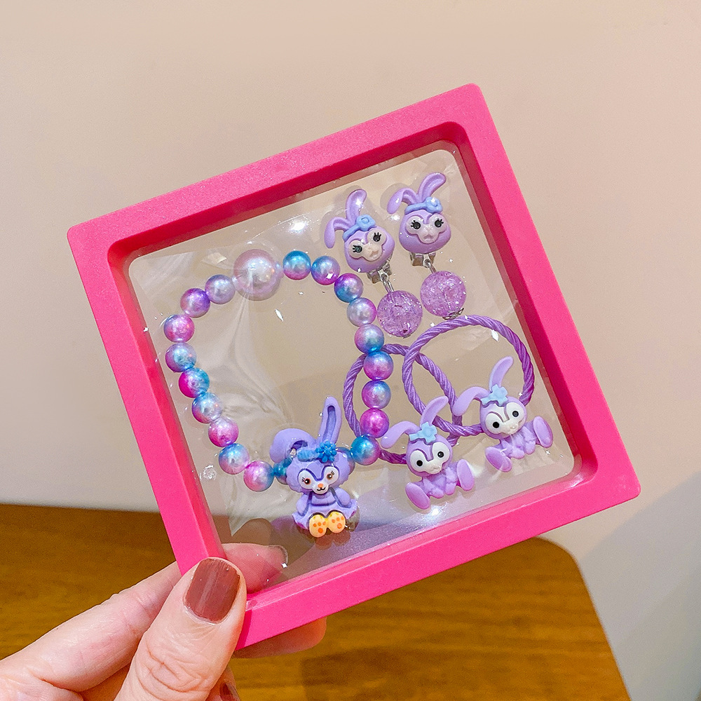 Children's Bracelet Bracelet Set Ice and Snow Princess Necklace Jewelry Little Girl Play Earrings Ring Small Gift Wholesale