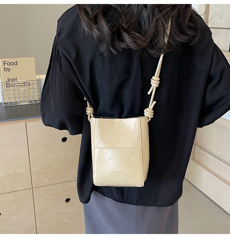 2025 Summer Popular Mini Small Bags for Women New Solid Color Foreign Style Crossbody Bag Korean Style Textured Bucket Bag