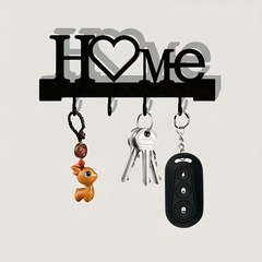 クリエイティブな「HOME」文字型収納フック、キッチンフック、家庭用鍵収納ハンガー、鉄製メタル