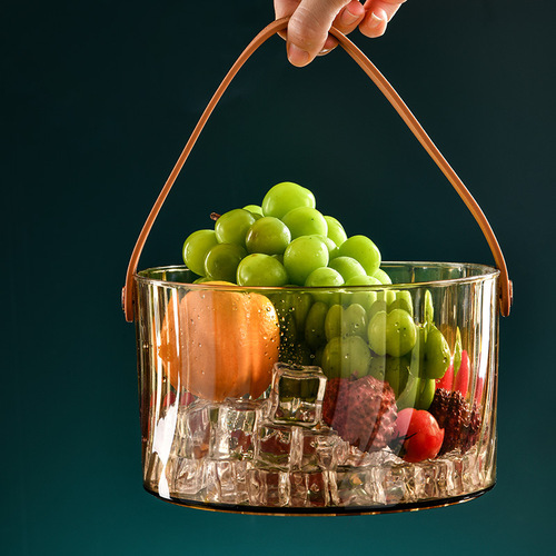 High-Endurance Glass Ice Bucket for Home KTV, Bar, and Party Use, Suitable for Commercial Settings