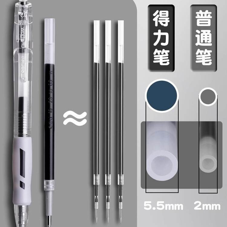 デリ s128 プレスゲルペン 0.5 速乾性、滑らかで透明なペンホルダー、高価値ブラシ署名ペン ブラック|undefined