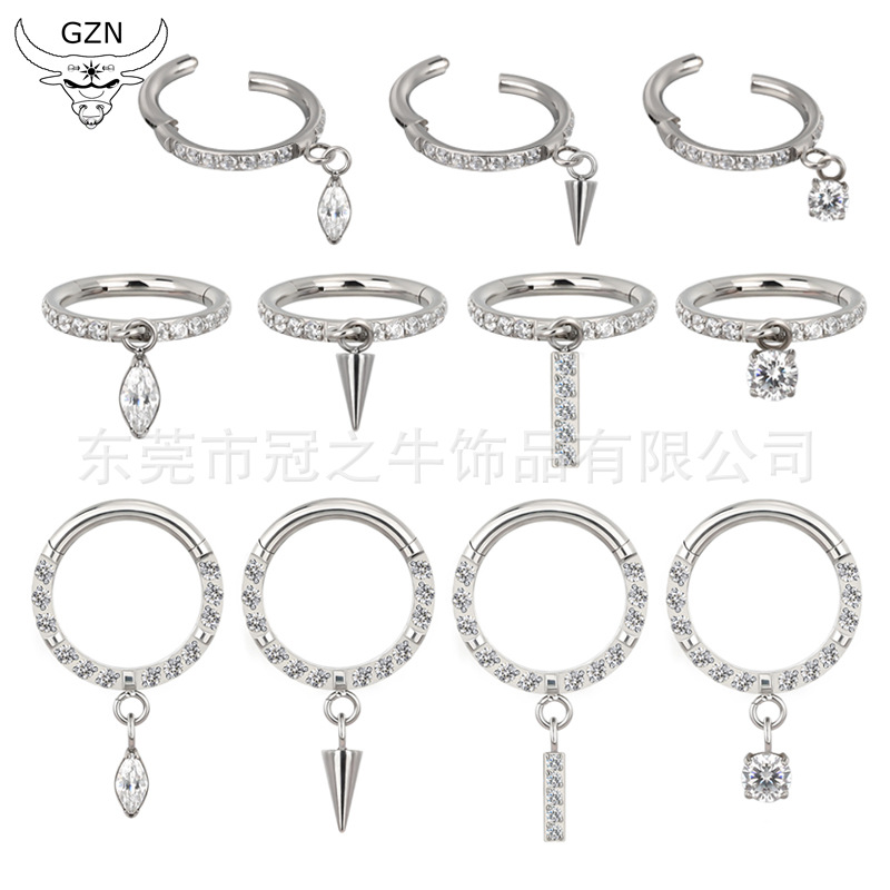 冠之牛F136/G23钛合金环耳环 耳骨环 唇环穿刺饰饰品工厂现货批发