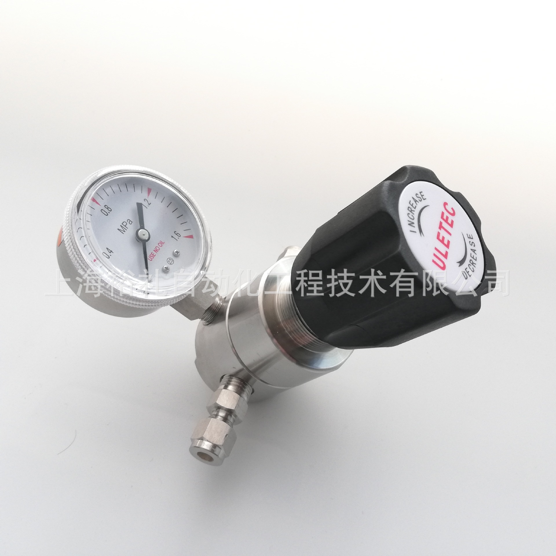 ULETEC不锈钢316气体减压器1.6MPA量程单表二级调压阀器