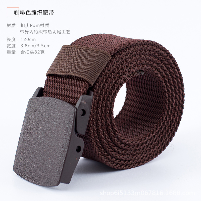 38 amplia transfronteriza Deportes nylon pantalones tácticos cinturón polipropileno hebilla automática cinturón tejido hombres y mujeres protección del medio ambiente pantalones cinturón