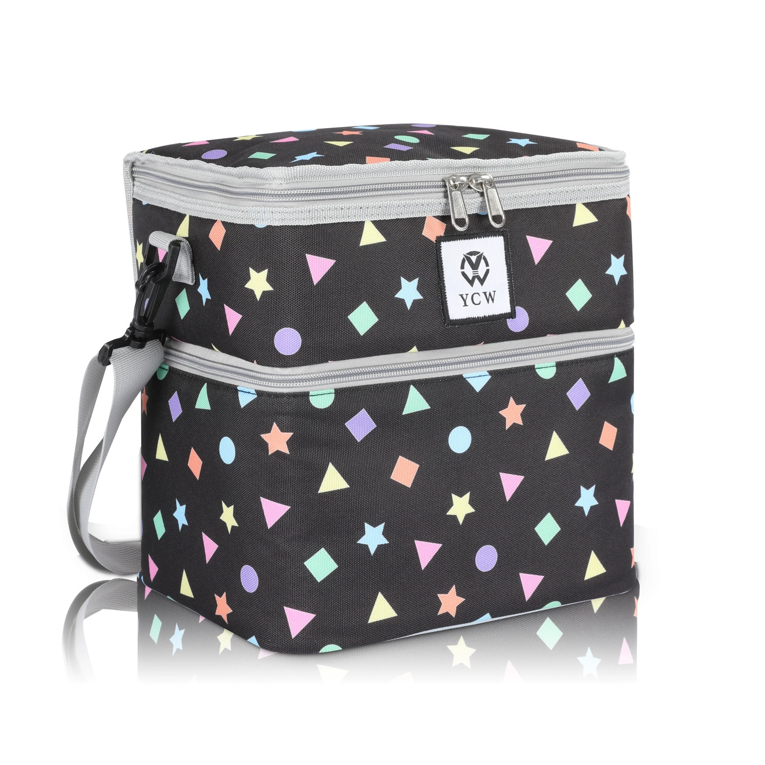 Double-layer capacious travel thermal bag, lunch box bag