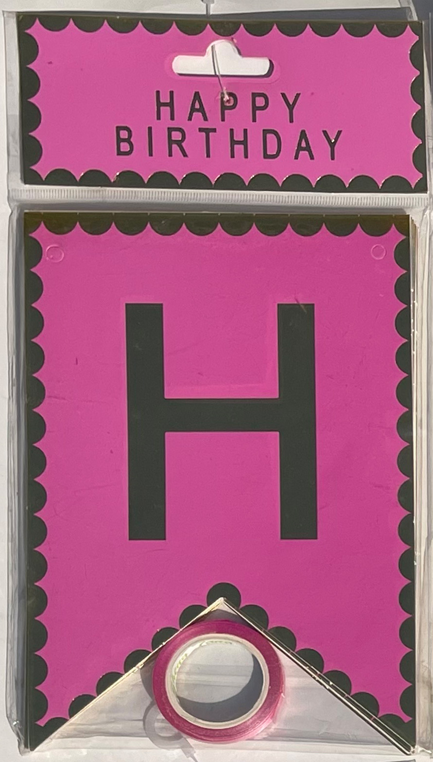 HAPPY BIRTHDAY fiesta de cumpleaños en inglés diseño diagonal de bandera de cola de mermaid letras banderas de color