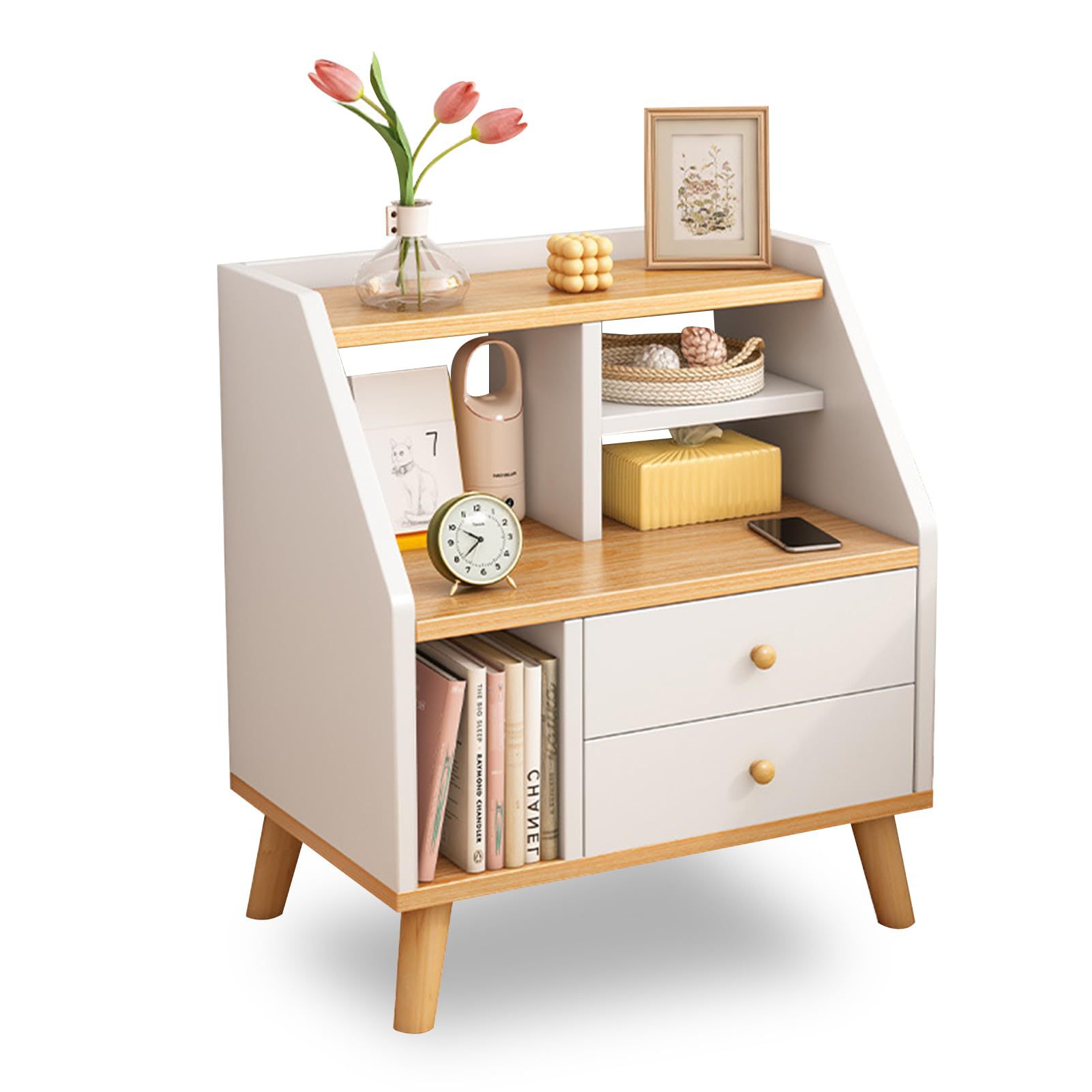 Cabecera de madera fácil de ensamblar cabecera de cama armario de almacenamiento dormitorio sala de estar dormitorio con cajón mesa lateral