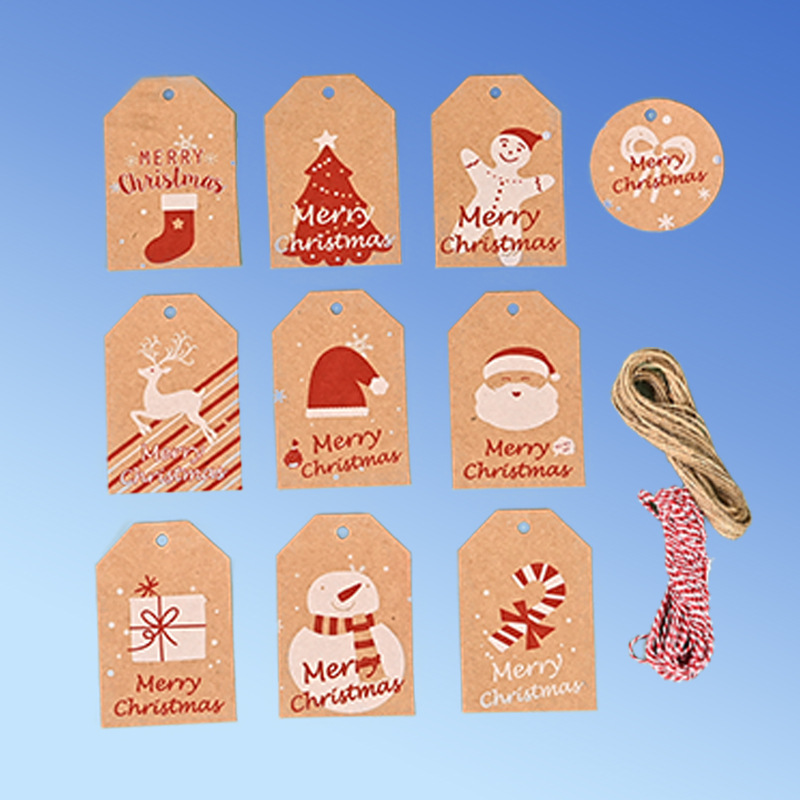 亚马逊外贸牛皮纸吊牌圣诞老人牛皮纸吊牌 雪人鹿牛皮纸吊牌