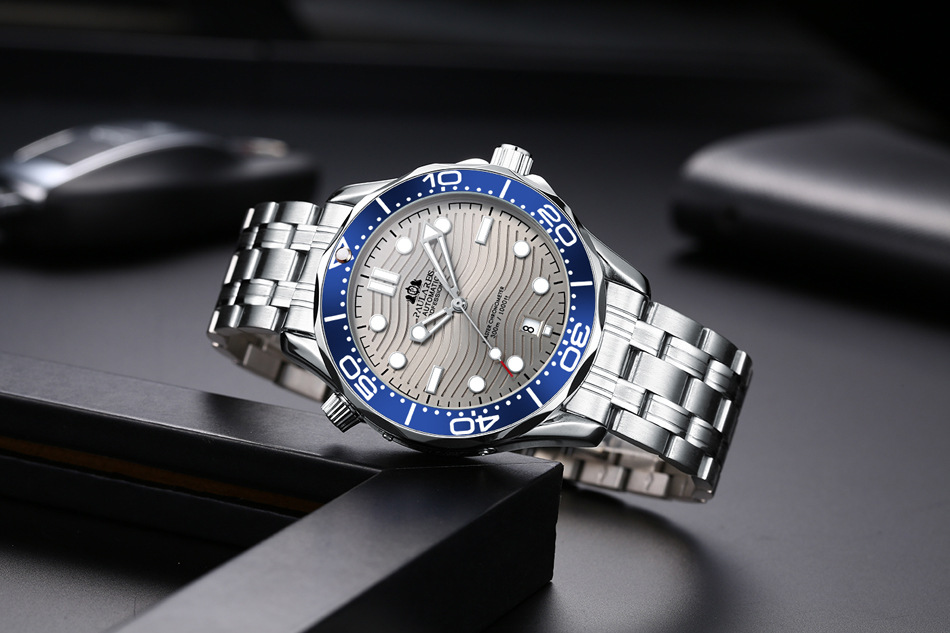 Men's Automatic Watch Gold Steel Mechanical Luminous Men's Watch_voghion.com