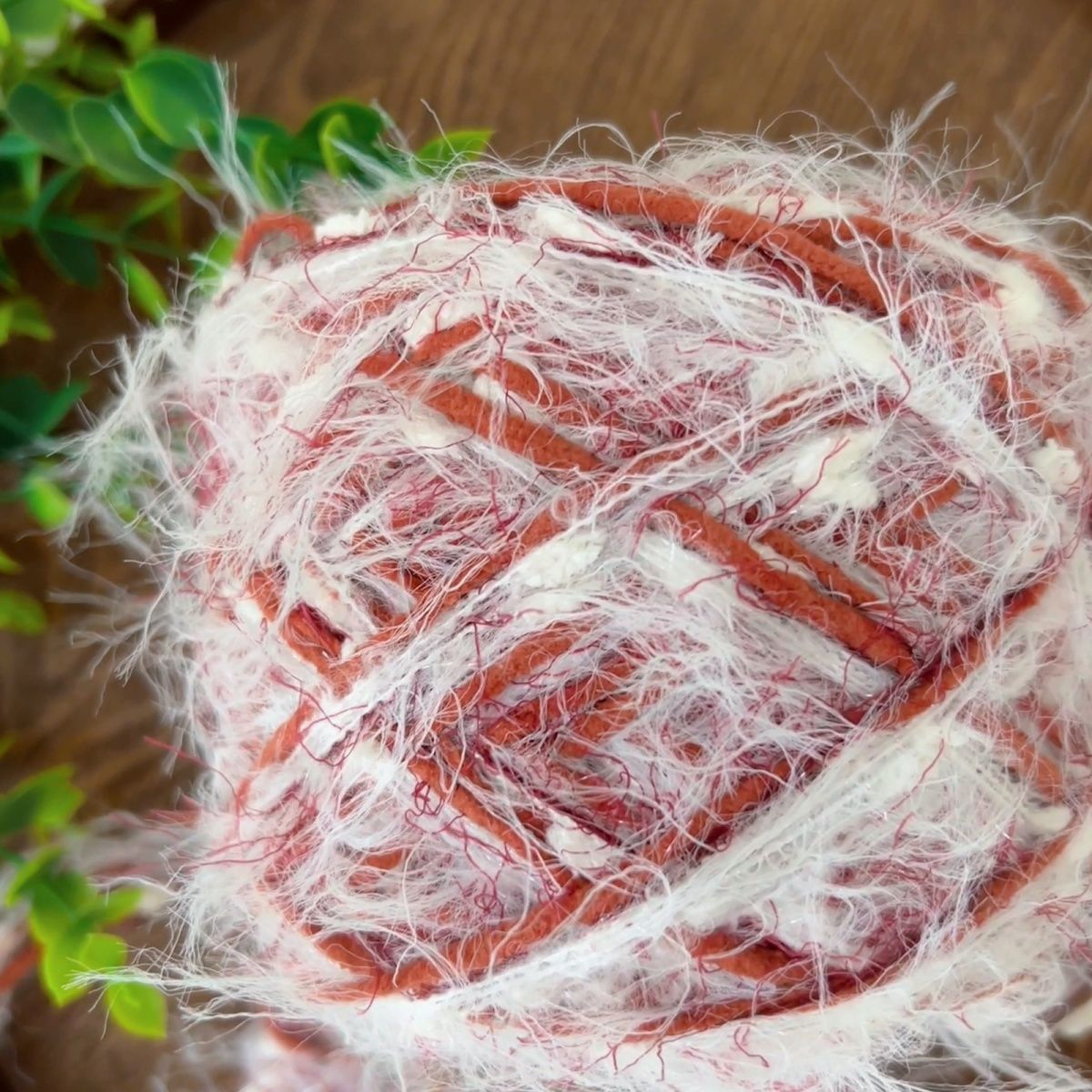 【闻雪折竹】手混线围巾线长毛枣红色毛线秋冬手工编织帽子包柔软