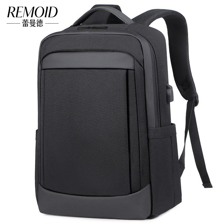 Leather stitching business backpack custom multi-compartment laptop backpack cross-border supply printable logo