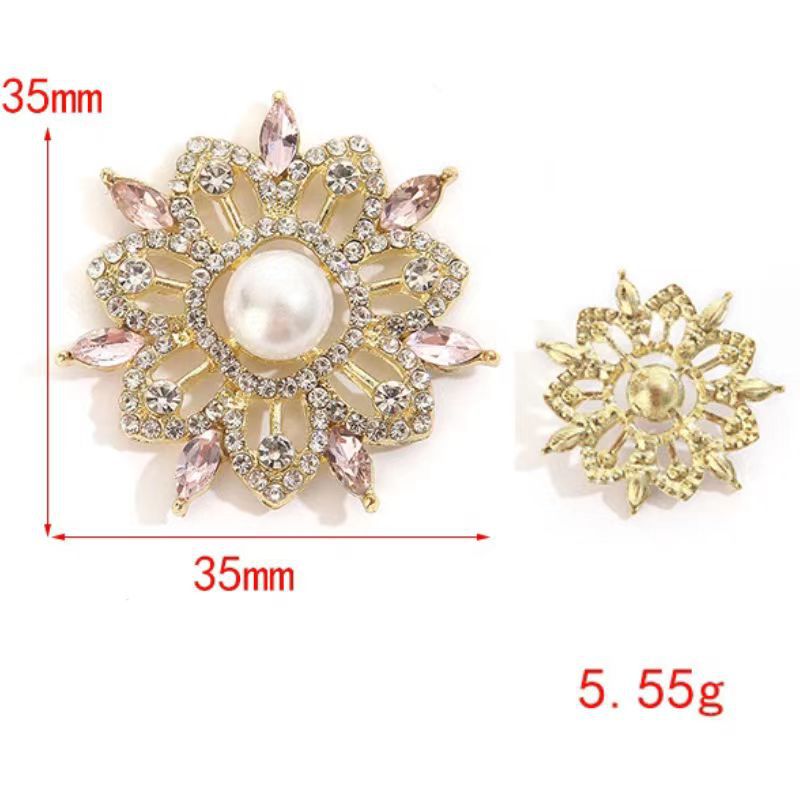 Transfronterizos nuevos accesorios de joyería de aleación de sol hechos a mano diy fábrica de accesorios de ropa al por mayor flor pequeña botón de perforación image 4
