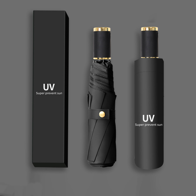 Sunshade Umbrella for Women, Summer Folding Umbrella for Men, Uv Protection Umbrella, Customizable with Logo, Rainproof, Dual-Use for Rain or Shine