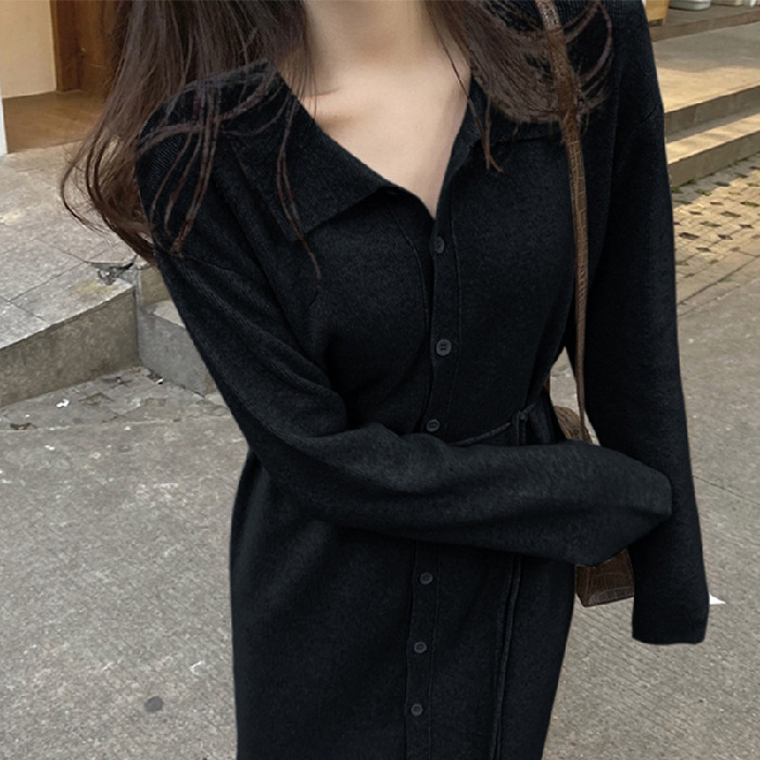 ワンピースの早秋の長袖はゆったりしていて、痩せています。|undefined