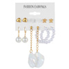 New Arrivals Hoops Round Pearl Mixed Earring Gold Sets