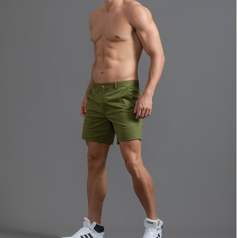 Explosiones transfronterizas europeas y americanas pantalones cortos delgados masculinos pantalones de algodón musculares de verano fábrica de negocios al por mayor