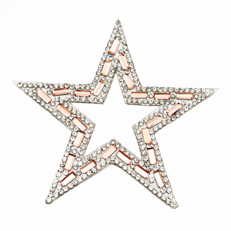 Diy boutique estrella de cinco puntas pegatinas de diamantes de imitación huecos accesorios para el hogar accesorios de ropa diamantes calientes pegatinas de patrones autoadhesivos diamantes
