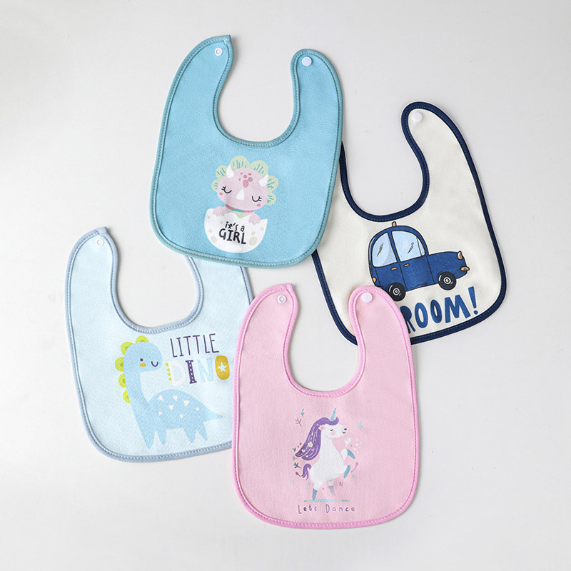 New cross-border newborn baby saliva towel U-shaped terry cloth bib bib double concealed buckle soft waterproof baby