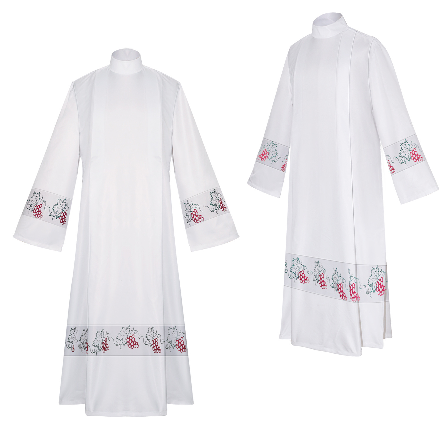 白色牧師服cospaly禮服中世紀葡萄藤印花牧師長袍舞台表演cos服裝