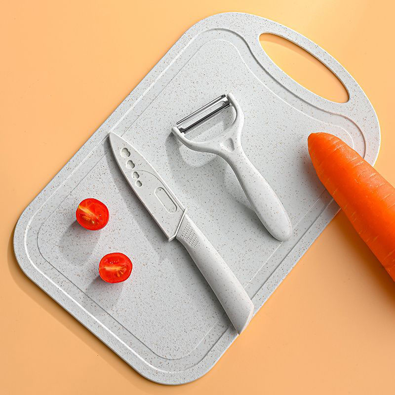 15cm 밀짚 과일 칼 껍질 벗기기 칼 도마 [칼 세트 포함]]