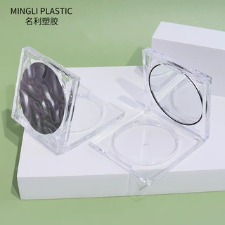 OEM定制超薄散粉盒彩妆盒腮红盒粉饼盒 10g透明曲面正方眼影盘
