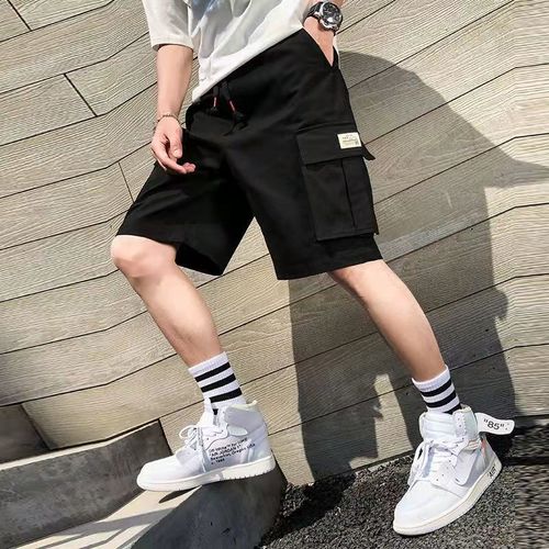 Men's Short Pants Outerwear Summer Ice Silk Mid-Crotch Beach American Sporty Cool Loose Trendy Casual Pants