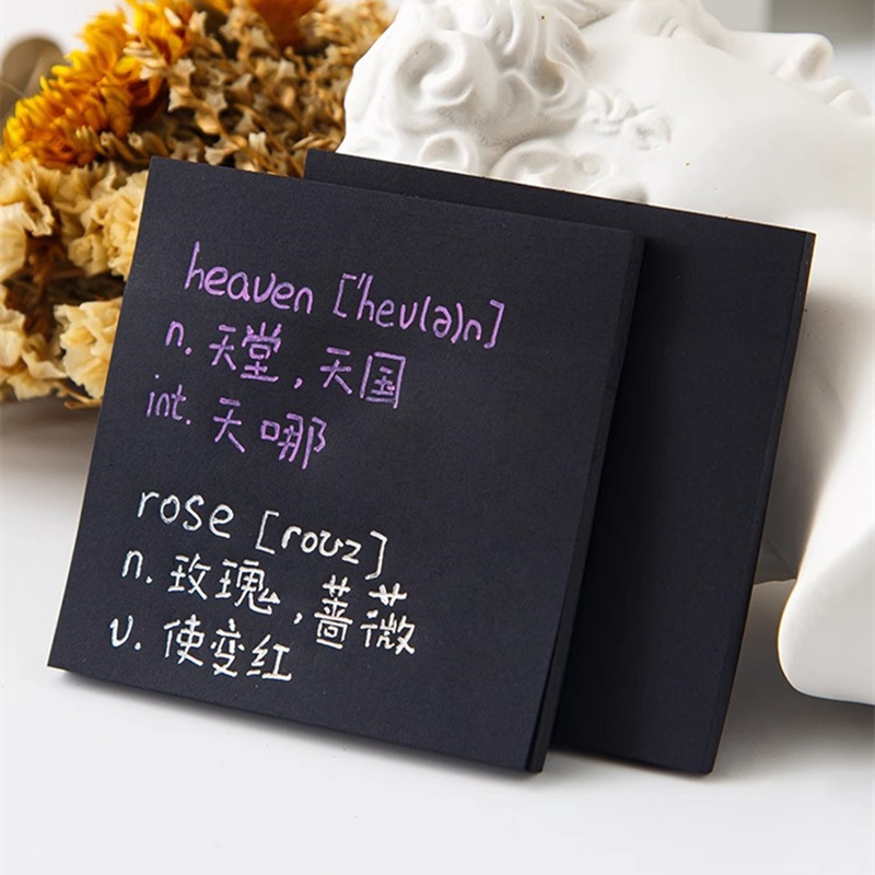 Nota adhesiva negra de alto aspecto ins estilo verano color papel de nota adhesiva cuaderno pequeño cuaderno pluma nota