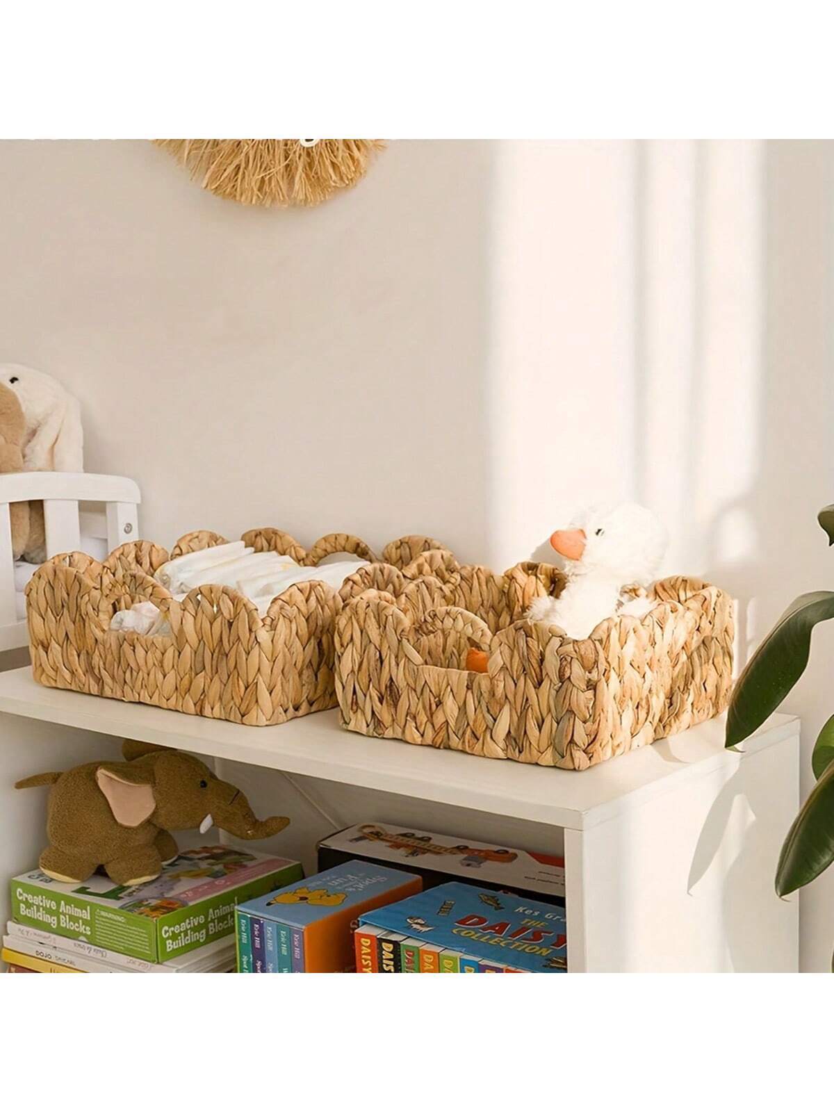 Cross-Border Dropshipping Gourd Grass Handle Woven Storage Basket Flower Edge Rattan Storage Basket Desktop Coffee Table Cabinet O1CN01Bstua62ENlskyQNQh !!2218715578733 0 Cib