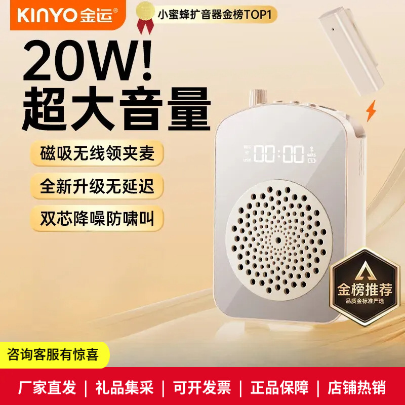Jinyun M10 Wireless Lavalier Small Bee Amplifier Teacher's Special Class Lecture Microphone High Volume Speaker