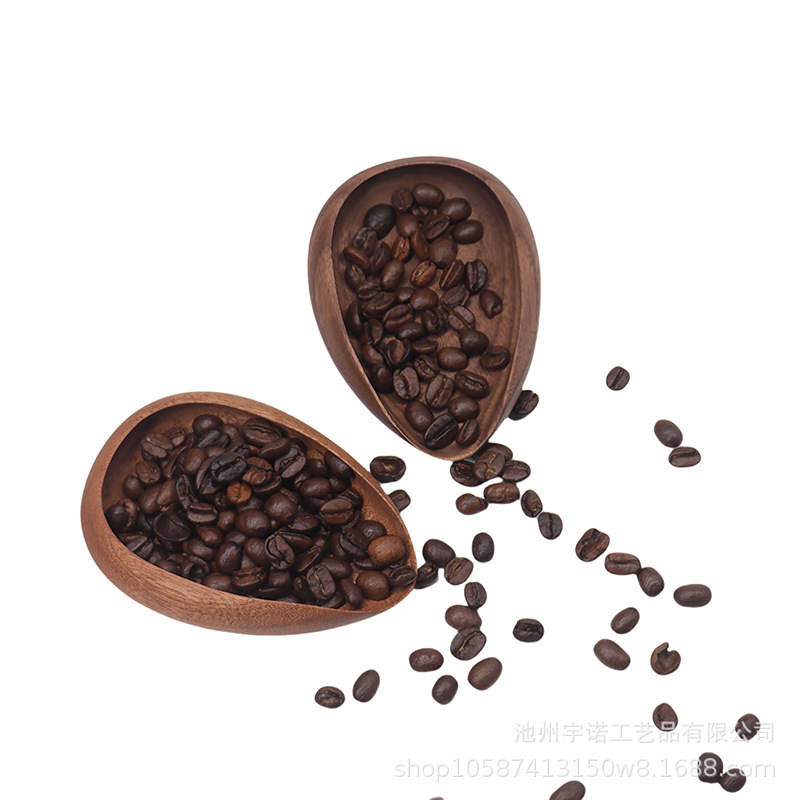 新しいウォールナットコーヒースケール豆プレート無垢材手淹れエスプレッソ計量容器ティースプーンティーシャベル|undefined