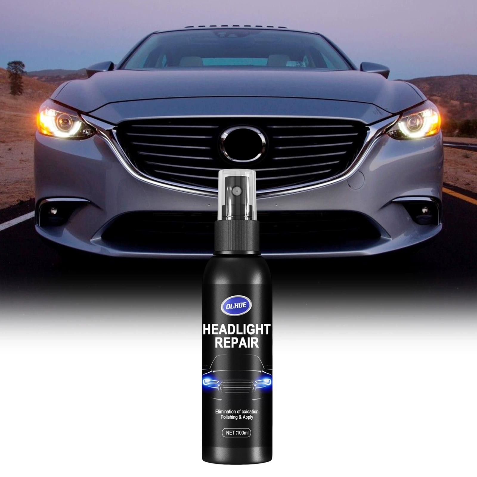 OUHOE спрей для обслуживания автомобильных фар, абажур для автомобиля, полировка царапин, ремонт фар автомобиля, спрей для ухода за ремонтом