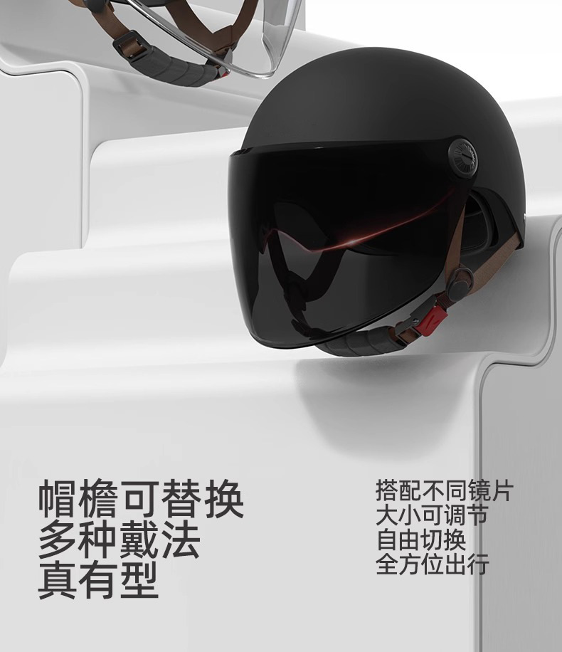 New National Standard Electric Vehicle Helmet Men's and Women's Summer Safety Helmet Battery Motorcycle All-Season Sun Protection High-Definition Half Helmet